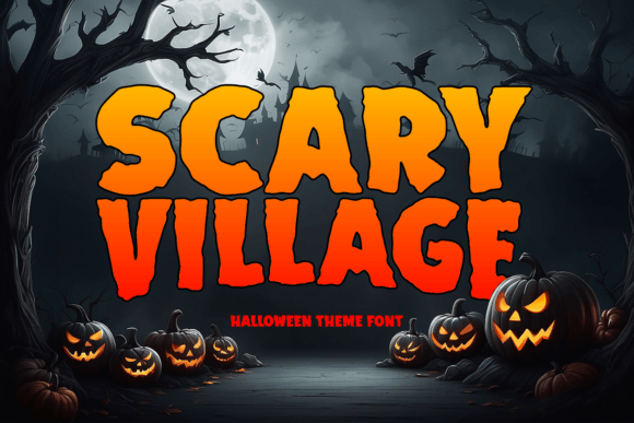 Scary Village: A Spooky Display Font for Branding